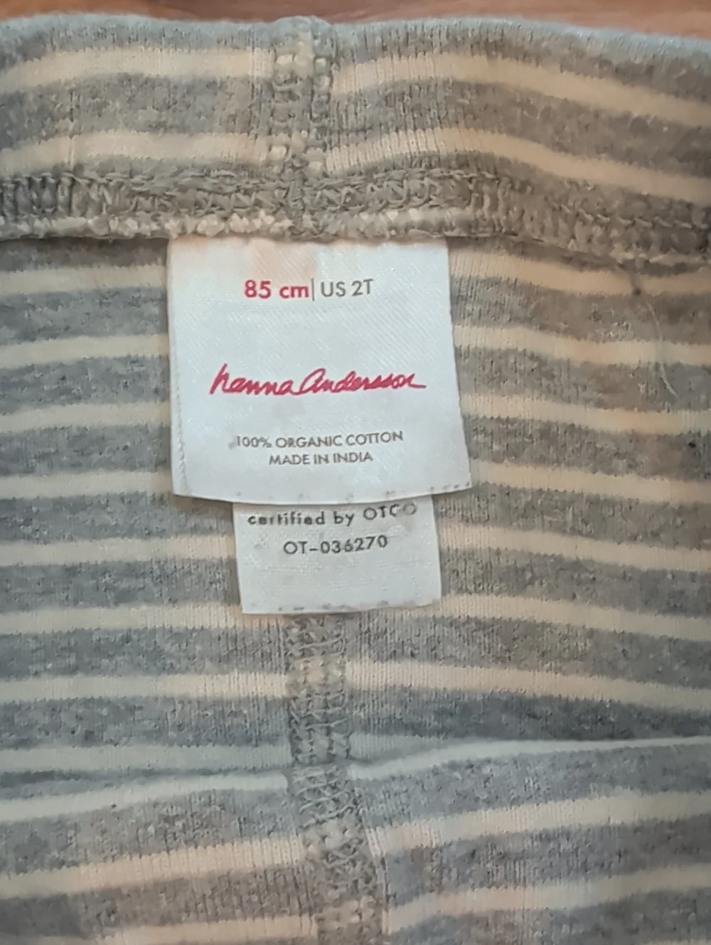 Hanna Andersson Yellow Lemon Print & Gray Stripe Leggings - Set of 2